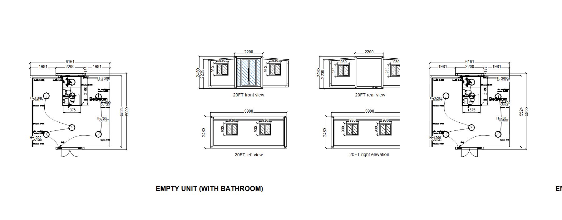 Layout 02 · Bathroom shell furnished plan