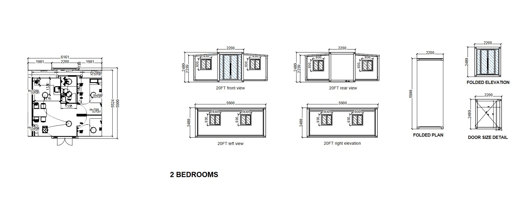Layout 04 · 2 Bedrooms furnished plan