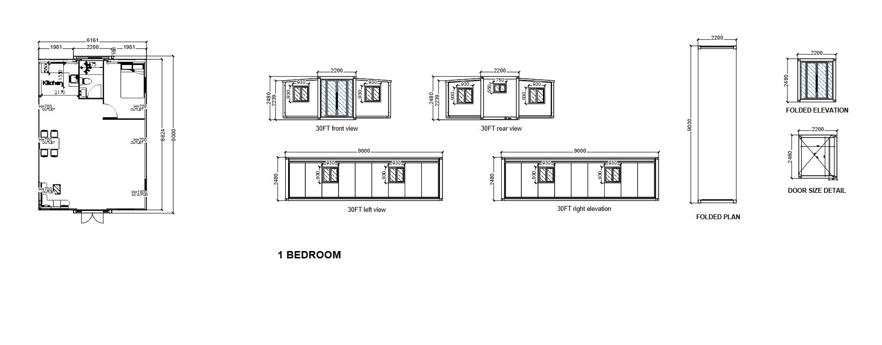 Layout 03 · 2 Bedrooms furnished plan