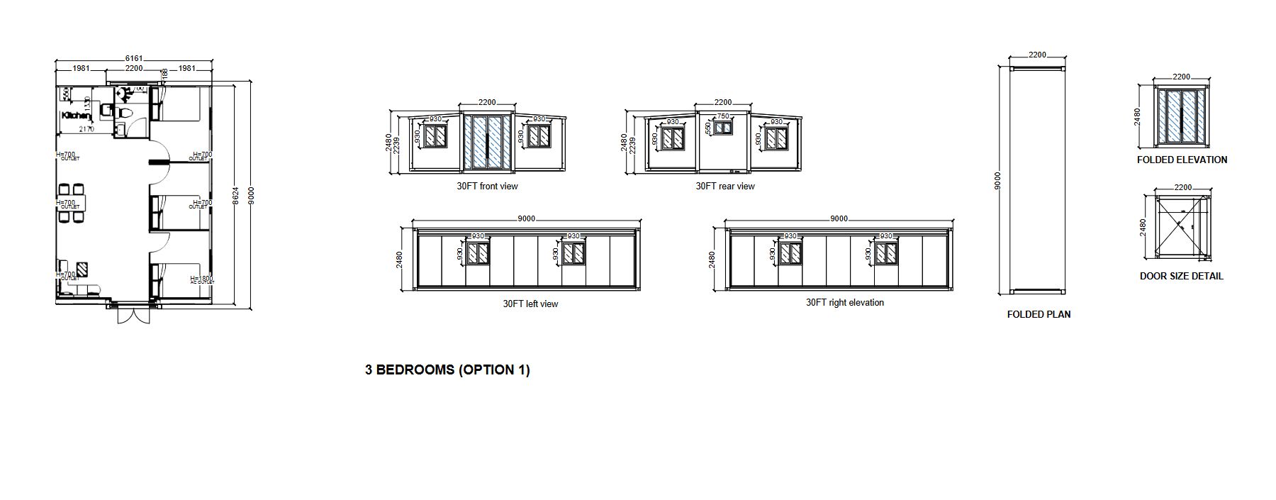 Layout 05 · 4 Bedrooms furnished plan
