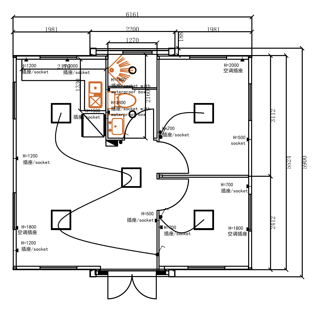 Layout 04 · 2 Bedrooms technical plan
