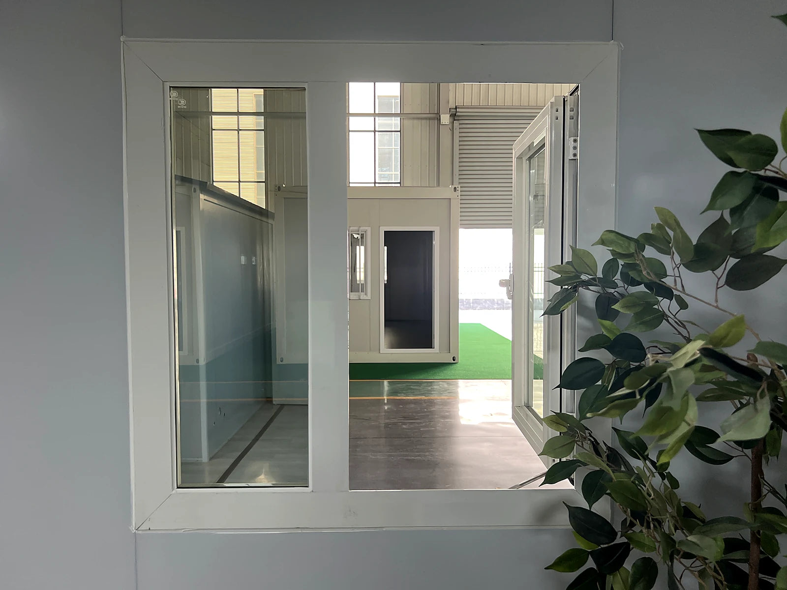 Interior window and corridor