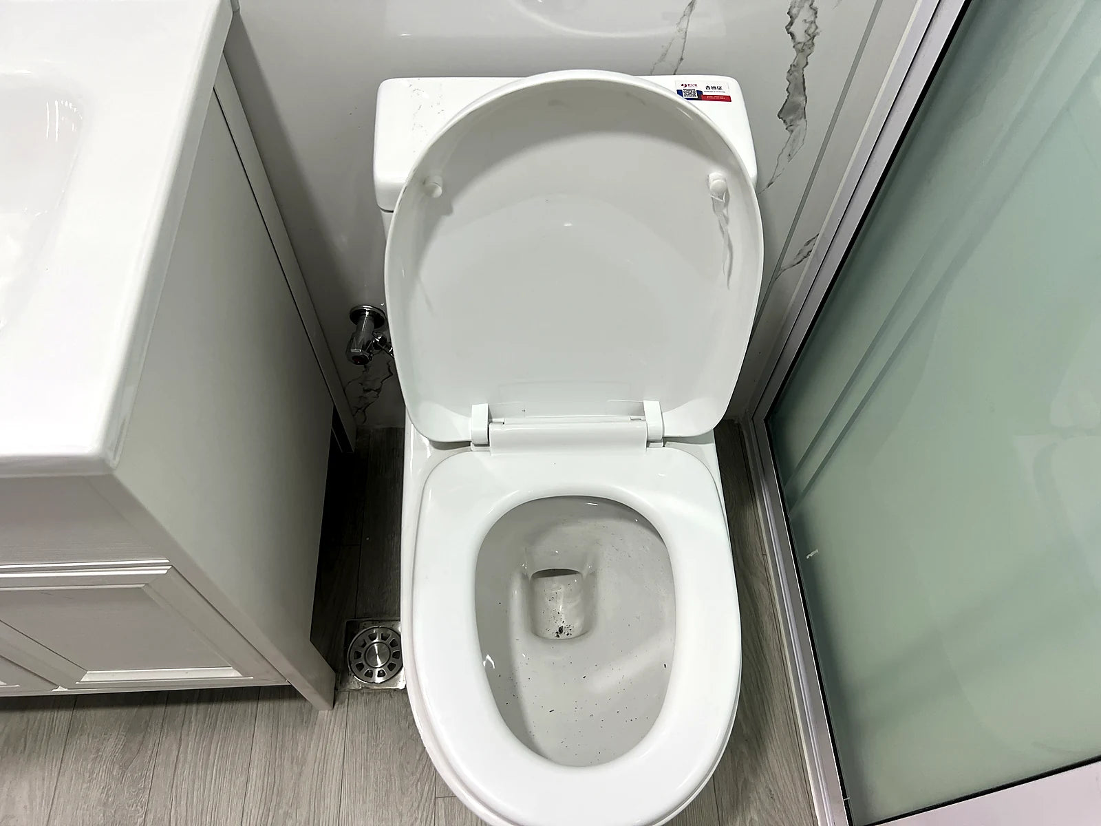 Installed bathroom toilet