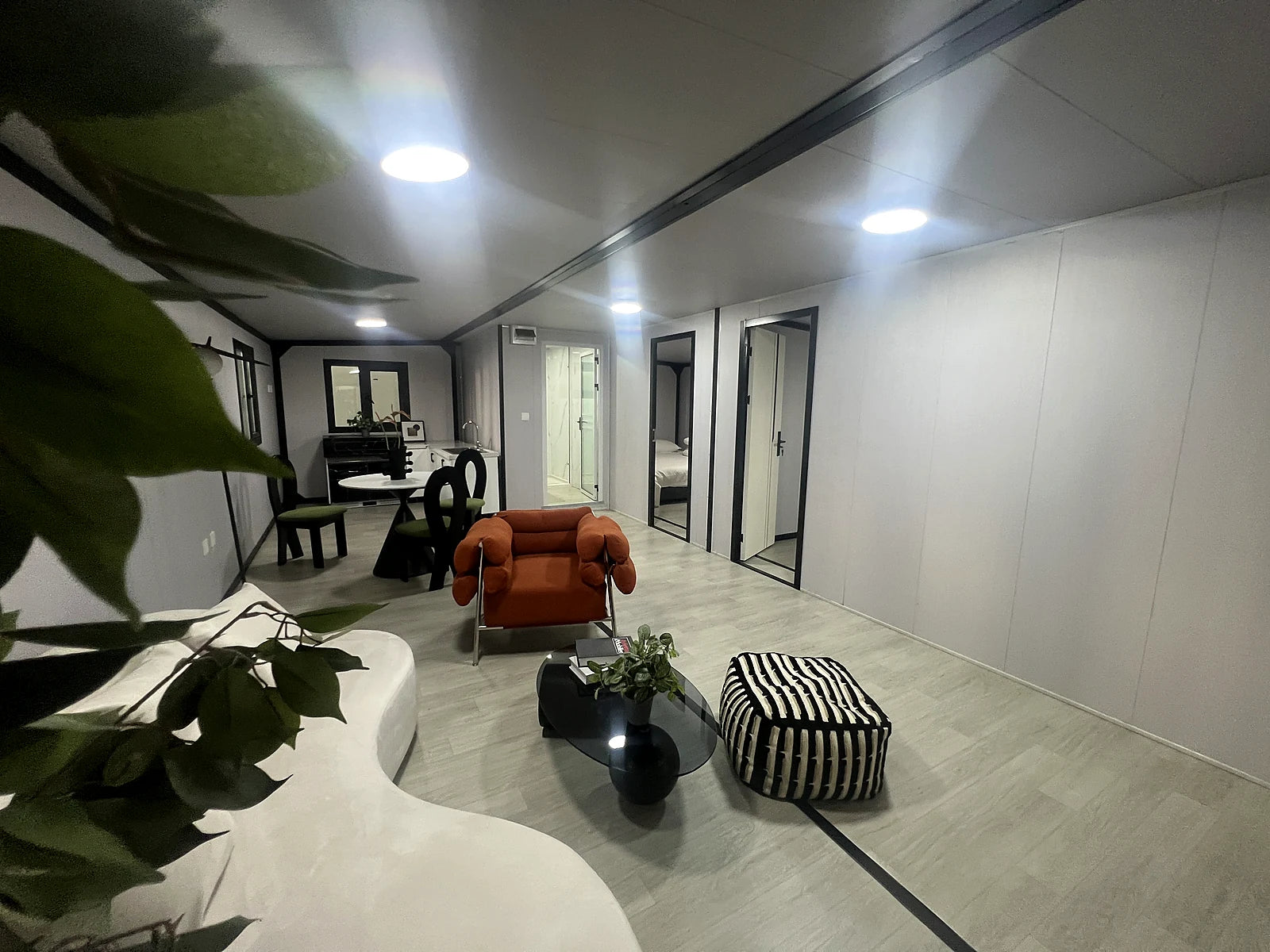 Furnished living and dining area