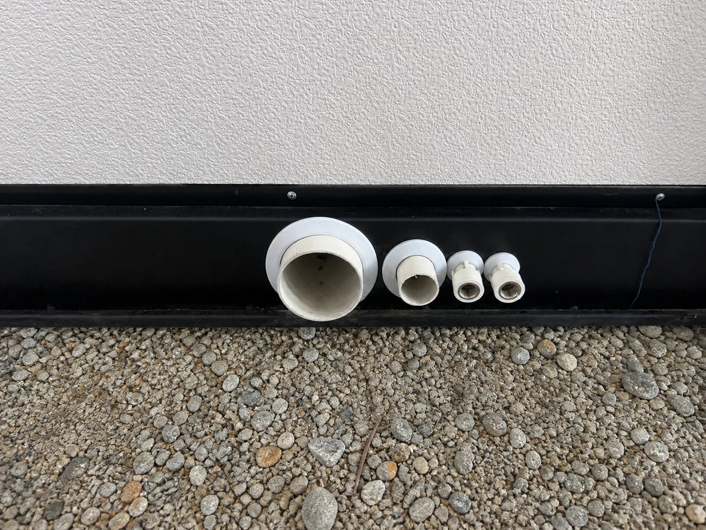Exterior utility connection pipes