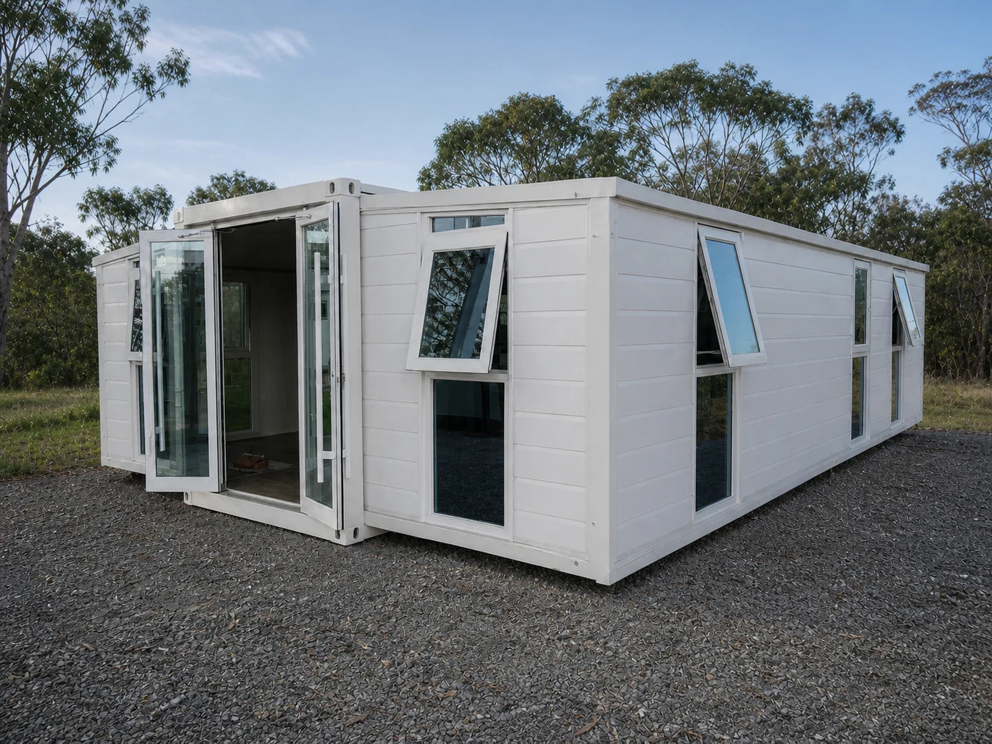 Completed modular home in an Australian landscape