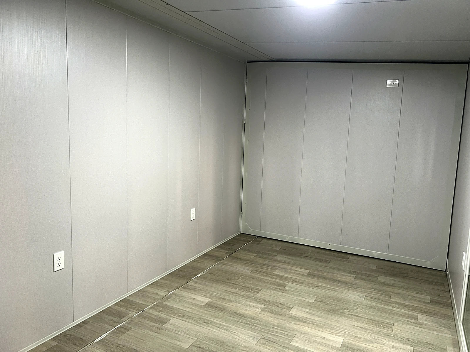 Finished empty modular home bedroom