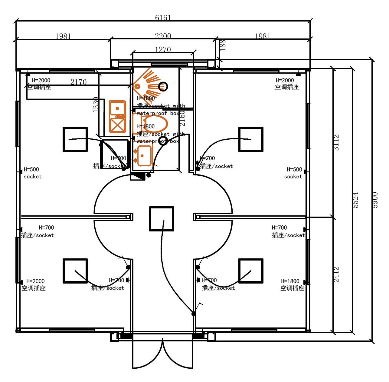 Layout 05 · 3 Bedrooms technical plan