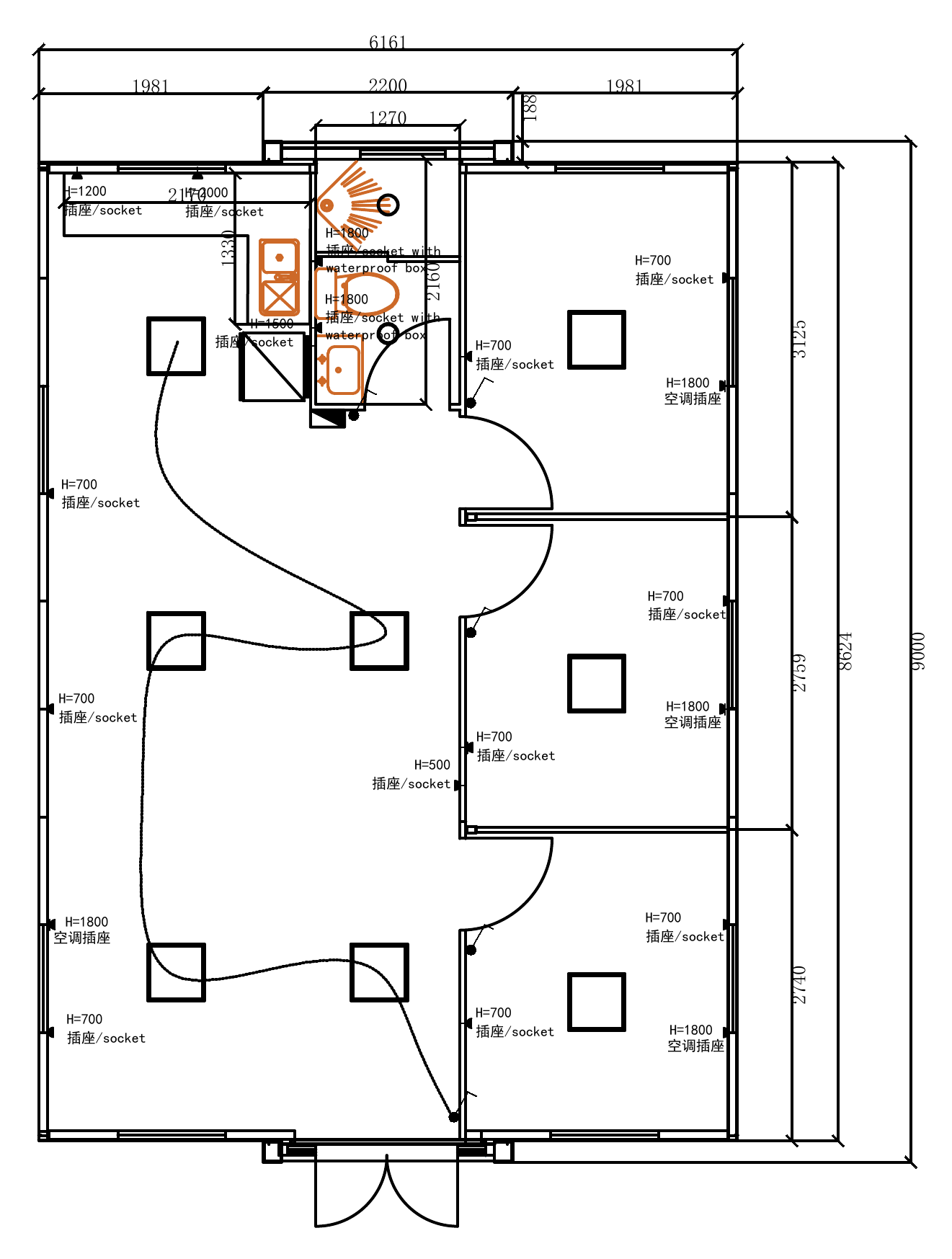 Layout 04 · 3 Bedrooms technical plan