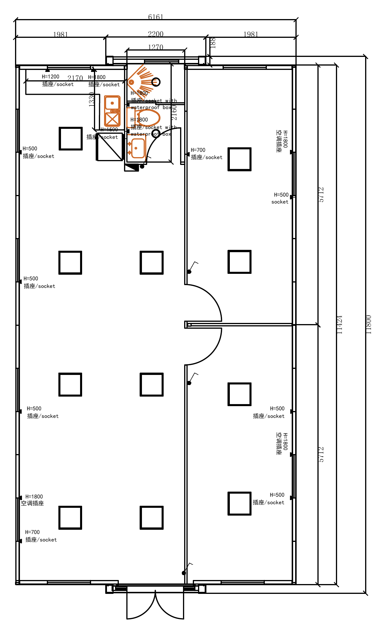 Layout 03 · 2 Bedrooms technical plan