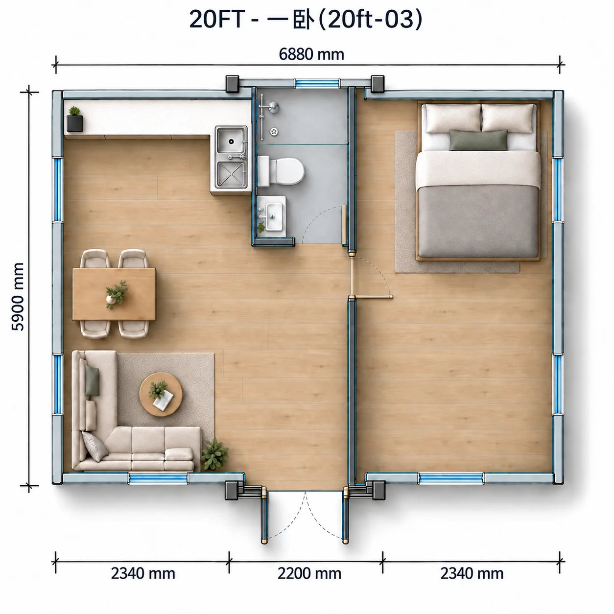 1 Bedroom layout